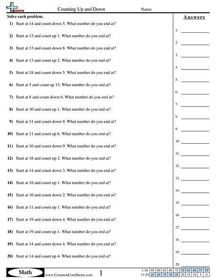 1.oa.5 Worksheets - Counting Up and Down worksheet